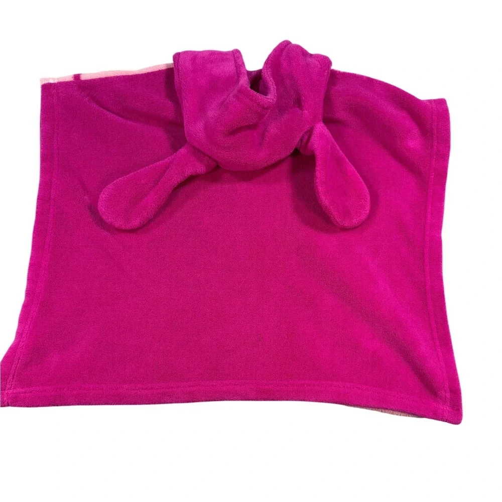 Disney Princess Cinderella Fleece Hooded Poncho Kids Girl Pink Bunny Ears Easter - Picture 5 of 13